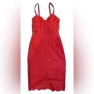 Red lace dress